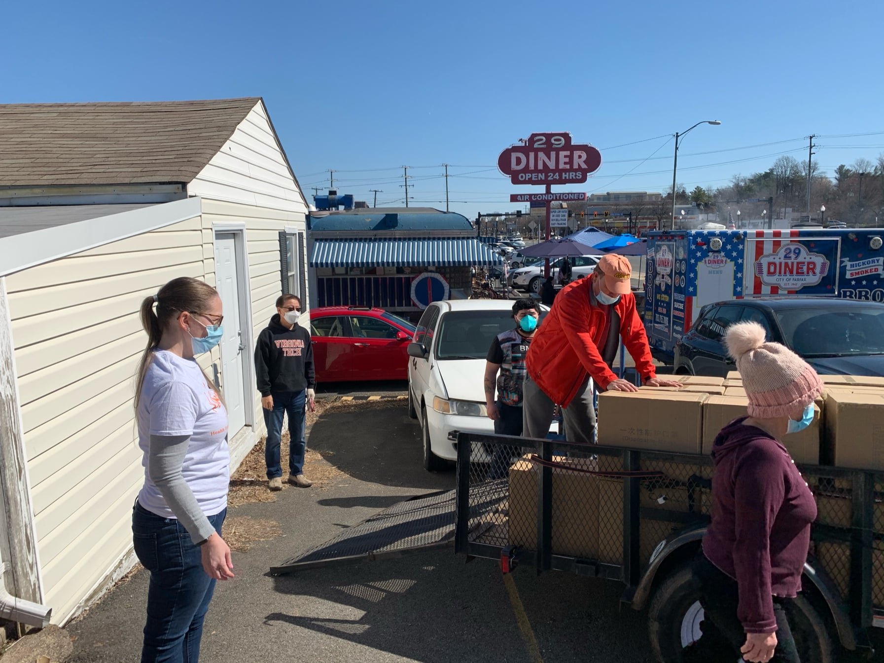 picking up masks during covid